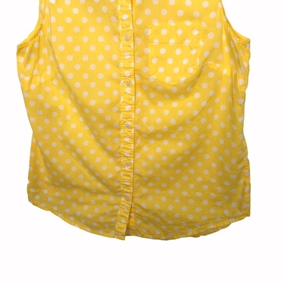 St John's Bay Yellow Polka Dot Sleeveless Blouse - Picture 4 of 7